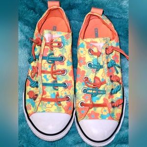 Hard to Find Converse CT Loop 2-Knot Girls Sz 4 Yellow Canvas All-Stars